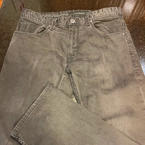 Calvin Klein Mens Straight Leg Black Denim Jeans Size 34x32 - Picture 1 of 8